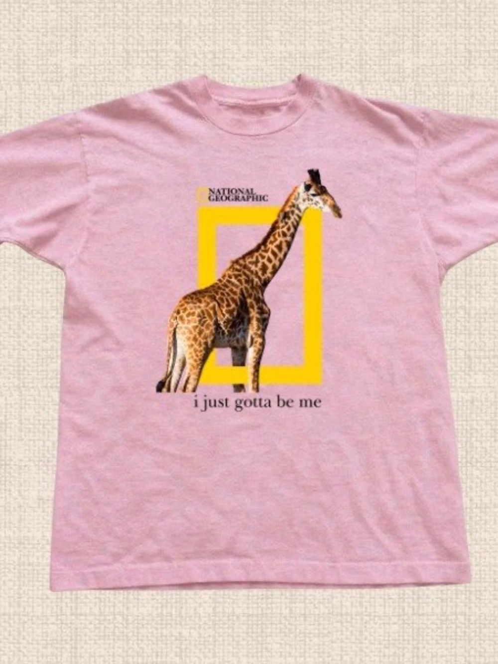National Geographic Giraffe Gildan Pink Tee